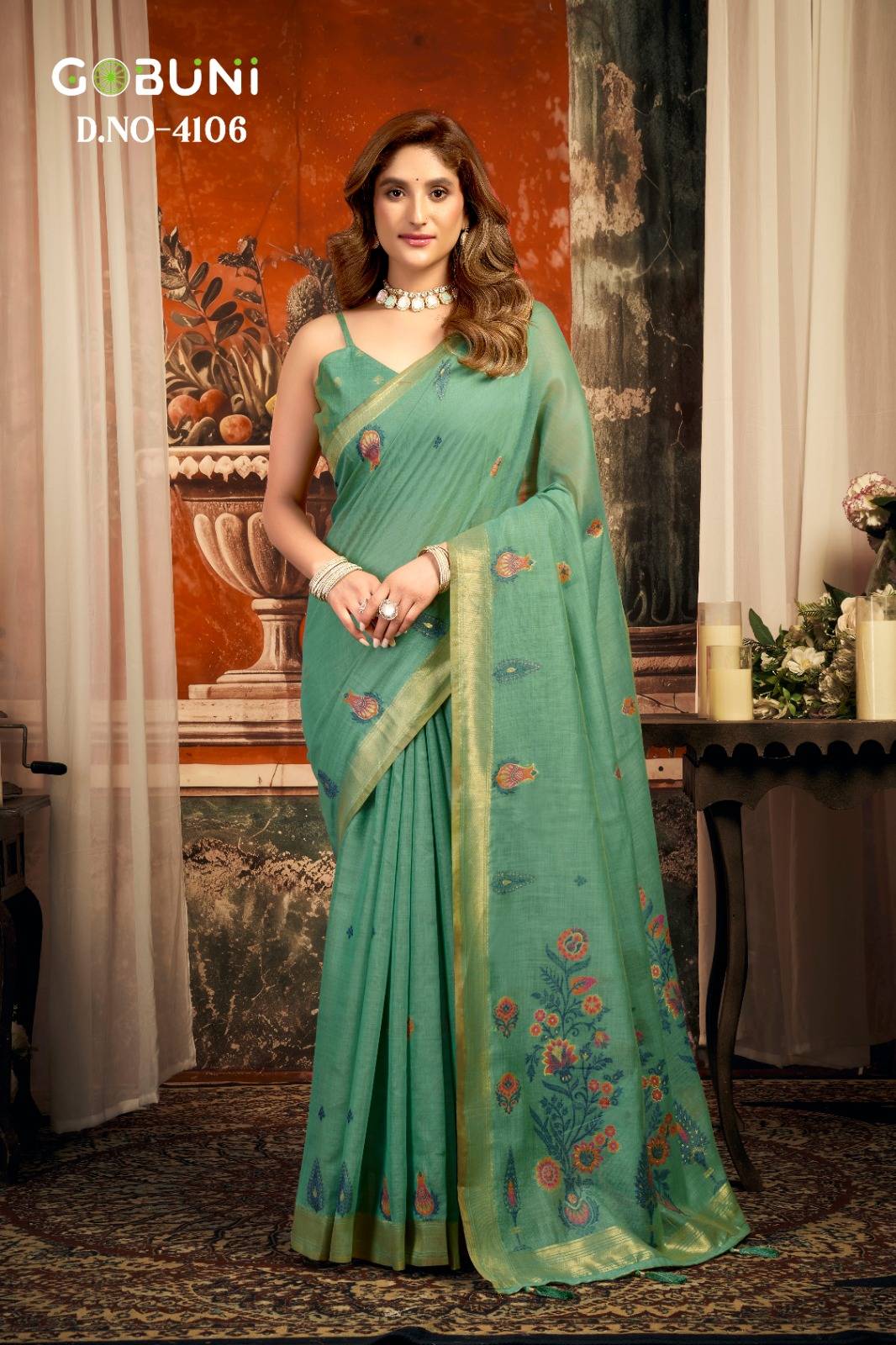 Sejal By Gobuni 4101 To 4106 Series Indian Traditional Wear Collection Beautiful Stylish Fancy Colorful Party Wear & Occasional Wear pure cotton Sarees At Wholesale Price
